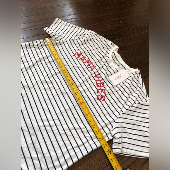 Isabel by Ingrid + Isabel Women’s M Maternity Blue/White Striped “Mama” Tee NWT! - Picture 5 of 6